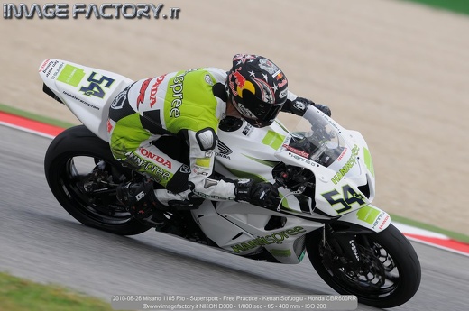 2010-06-26 Misano 1185 Rio - Supersport - Free Practice - Kenan Sofuoglu - Honda CBR600RR